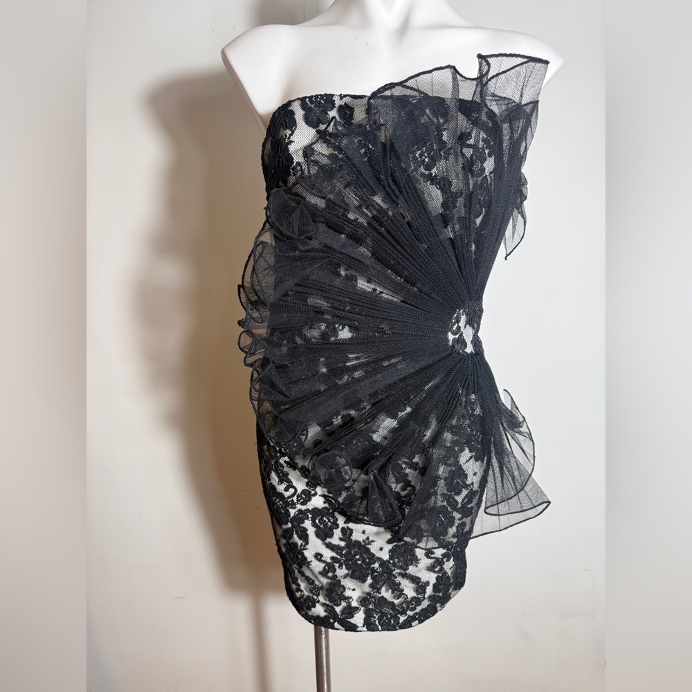 Marchesa Note Black Lace Dress